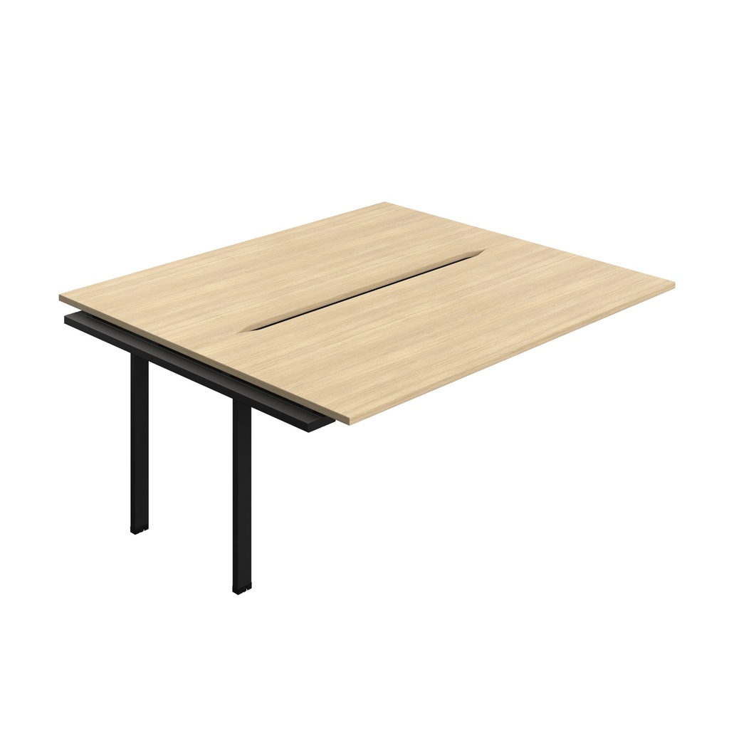 Synergy Bench Extension With Cut Out: 2 Person (Fsc) | 1800 X 800 | Nova Oak/Black
