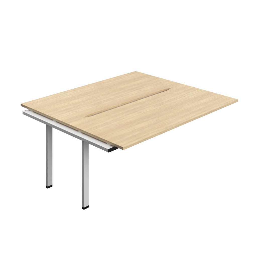 Synergy Bench Extension With Cut Out: 2 Person (Fsc) | 1800 X 800 | Nova Oak/Silver