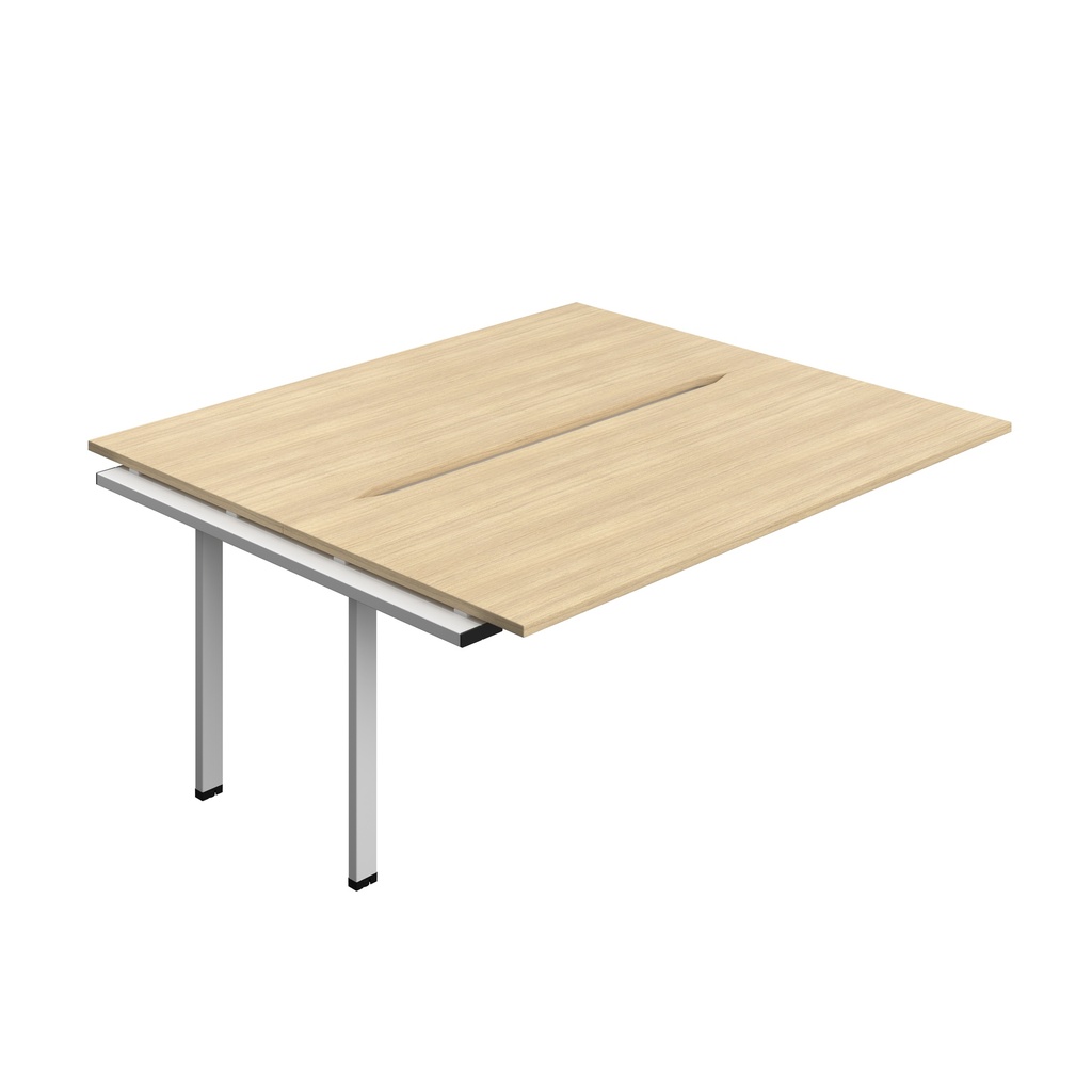 Synergy Bench Extension With Cut Out: 2 Person (Fsc) | 1800 X 800 | Nova Oak/Silver