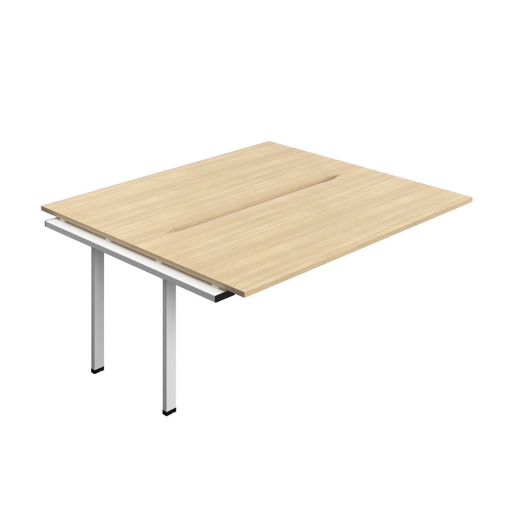 Synergy Bench Extension With Cut Out: 2 Person (Fsc) | 1800 X 800 | Nova Oak/White