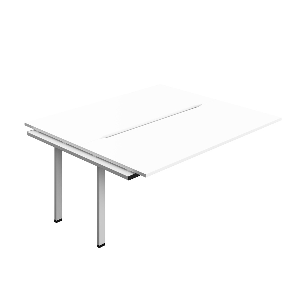Synergy Bench Extension With Cut Out: 2 Person (Fsc) | 1800 X 800 | White/Silver
