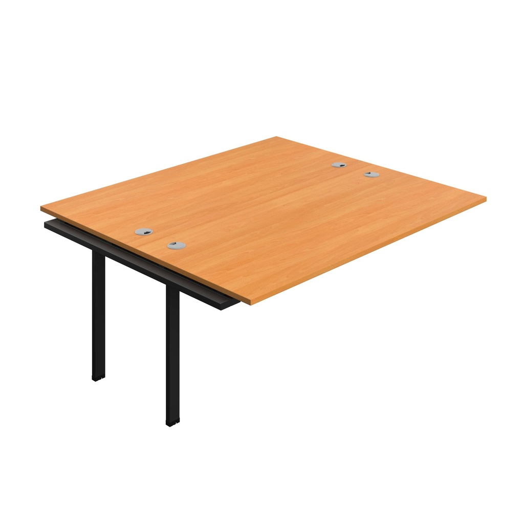 Synergy Bench Extension With Cable Ports: 2 Person (Fsc) | 1800 X 800 | Beech/Black