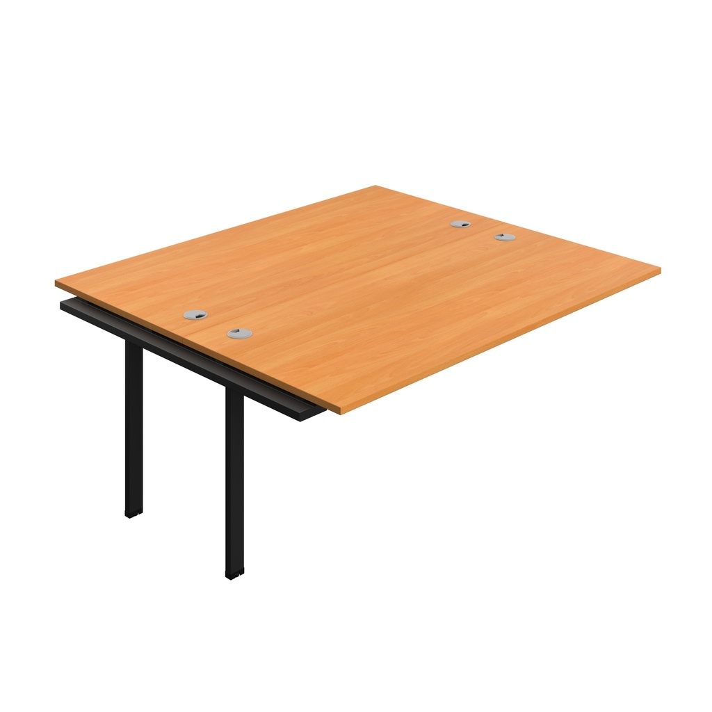 Synergy Bench Extension With Cable Ports: 2 Person (Fsc) | 1800 X 800 | Beech/Black