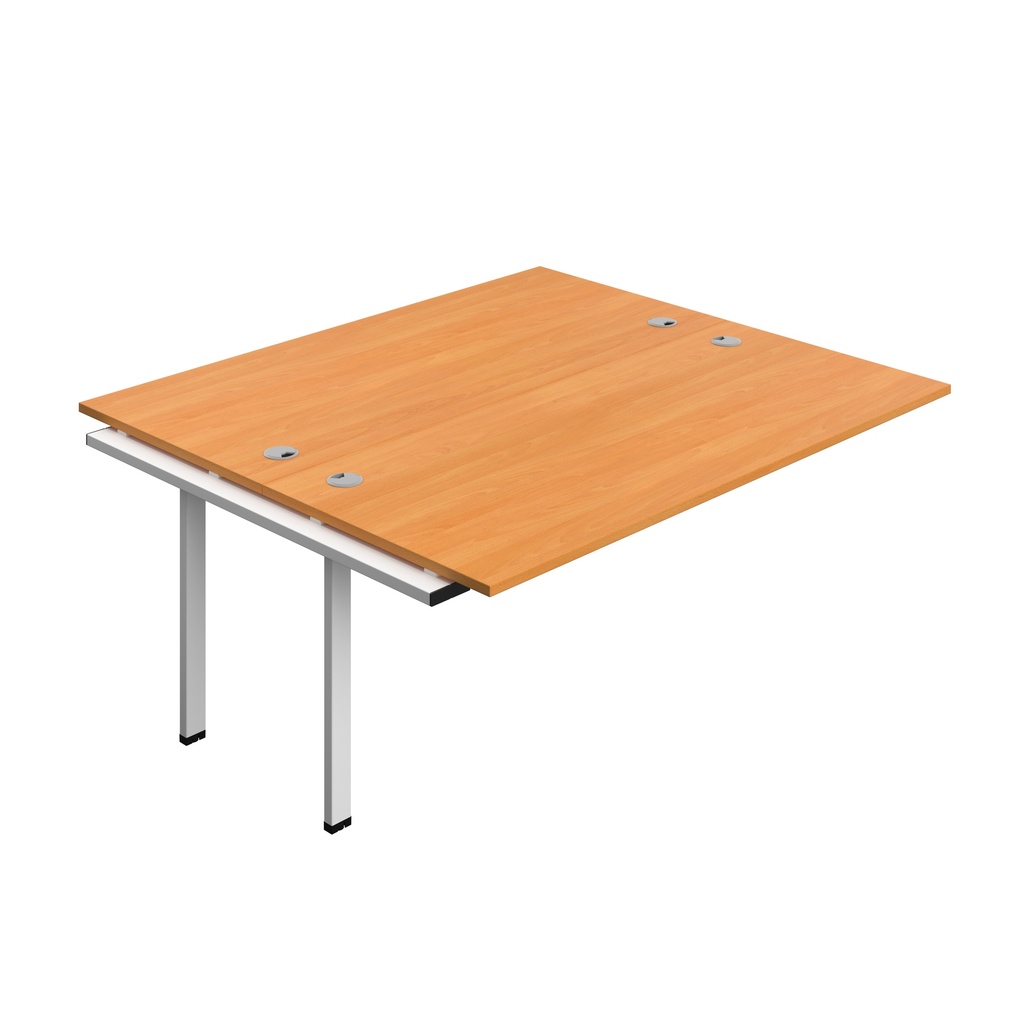 Synergy Bench Extension With Cable Ports: 2 Person (Fsc) | 1800 X 800 | Beech/White