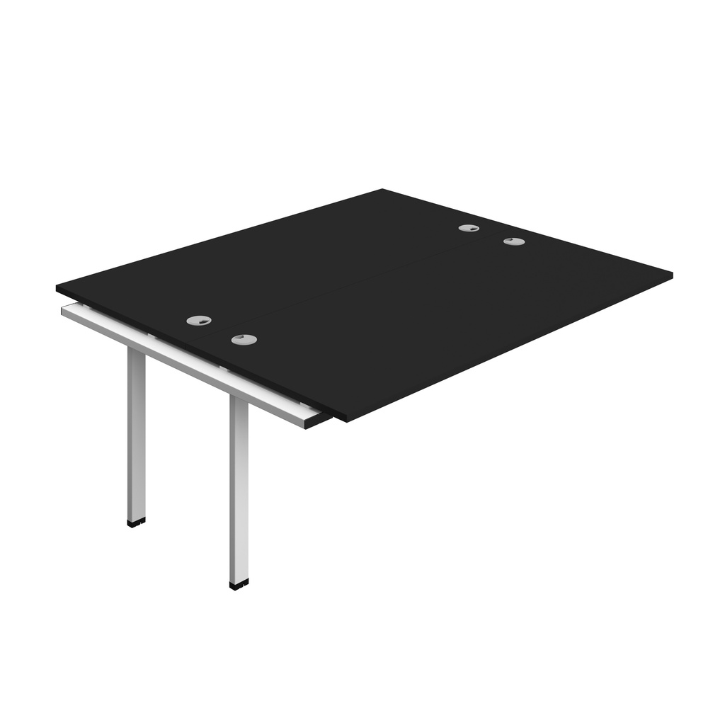Synergy Bench Extension With Cable Ports: 2 Person (Fsc) | 1800 X 800 | Black/White