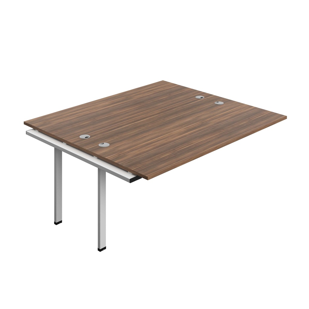 Synergy Bench Extension With Cable Ports: 2 Person (Fsc) | 1800 X 800 | Dark Walnut/Silver