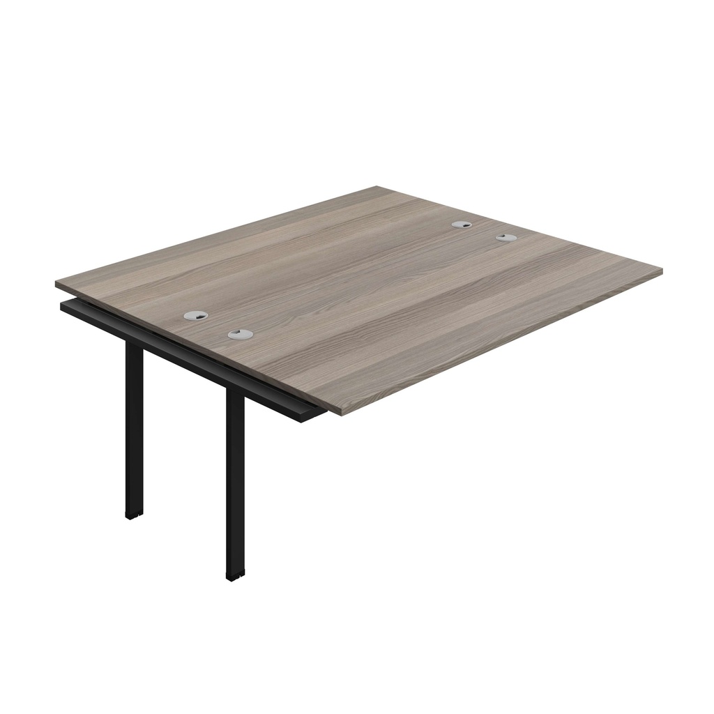 Synergy Bench Extension With Cable Ports: 2 Person (Fsc) | 1800 X 800 | Grey Oak/Black