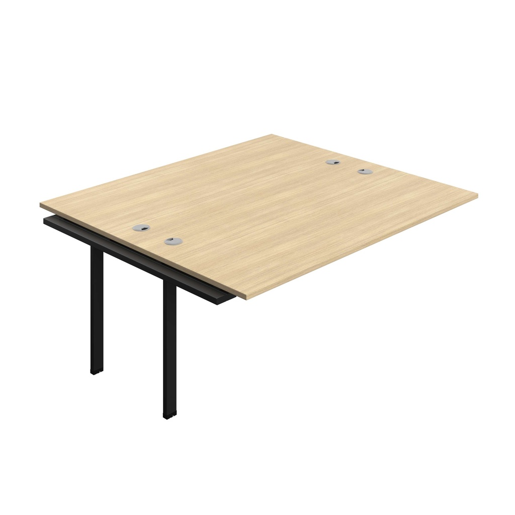 Synergy Bench Extension With Cable Ports: 2 Person (Fsc) | 1800 X 800 | Nova Oak/Black
