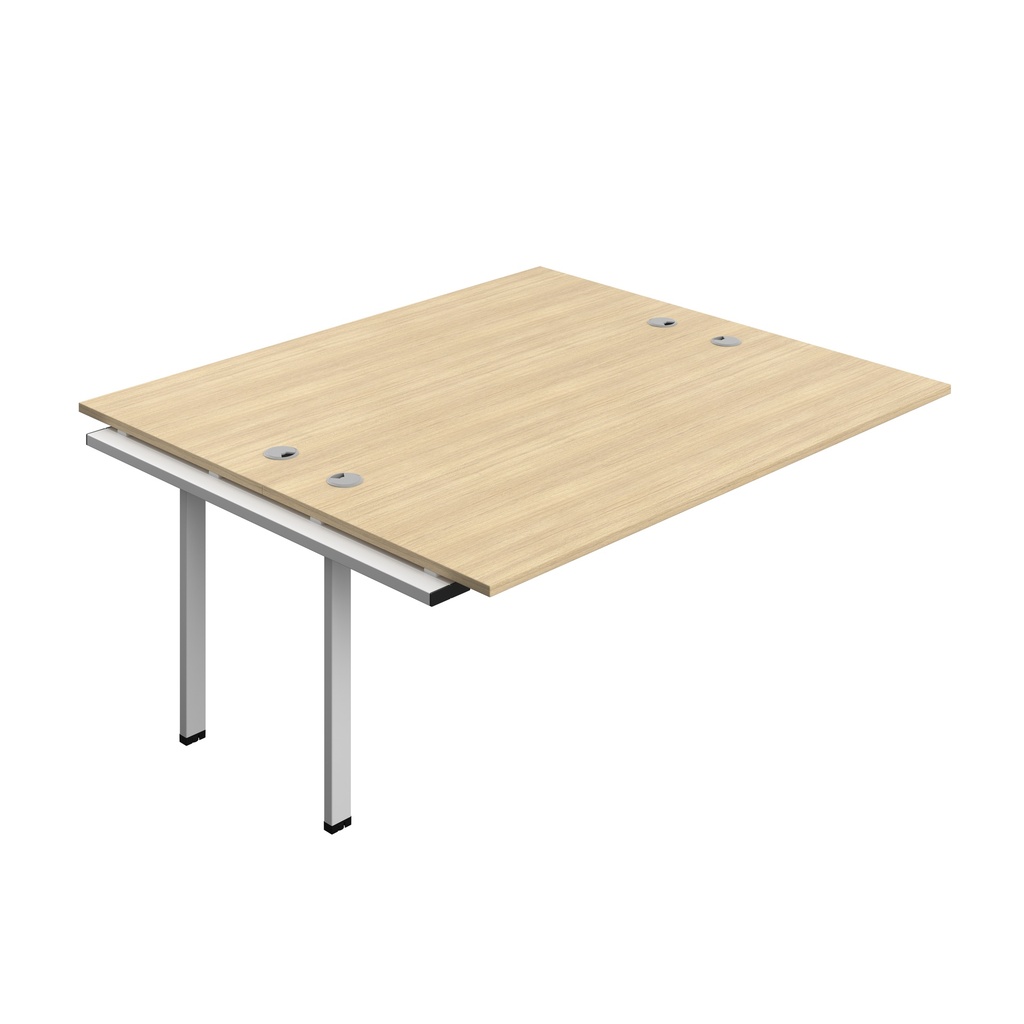 Synergy Bench Extension With Cable Ports: 2 Person (Fsc) | 1800 X 800 | Nova Oak/Silver