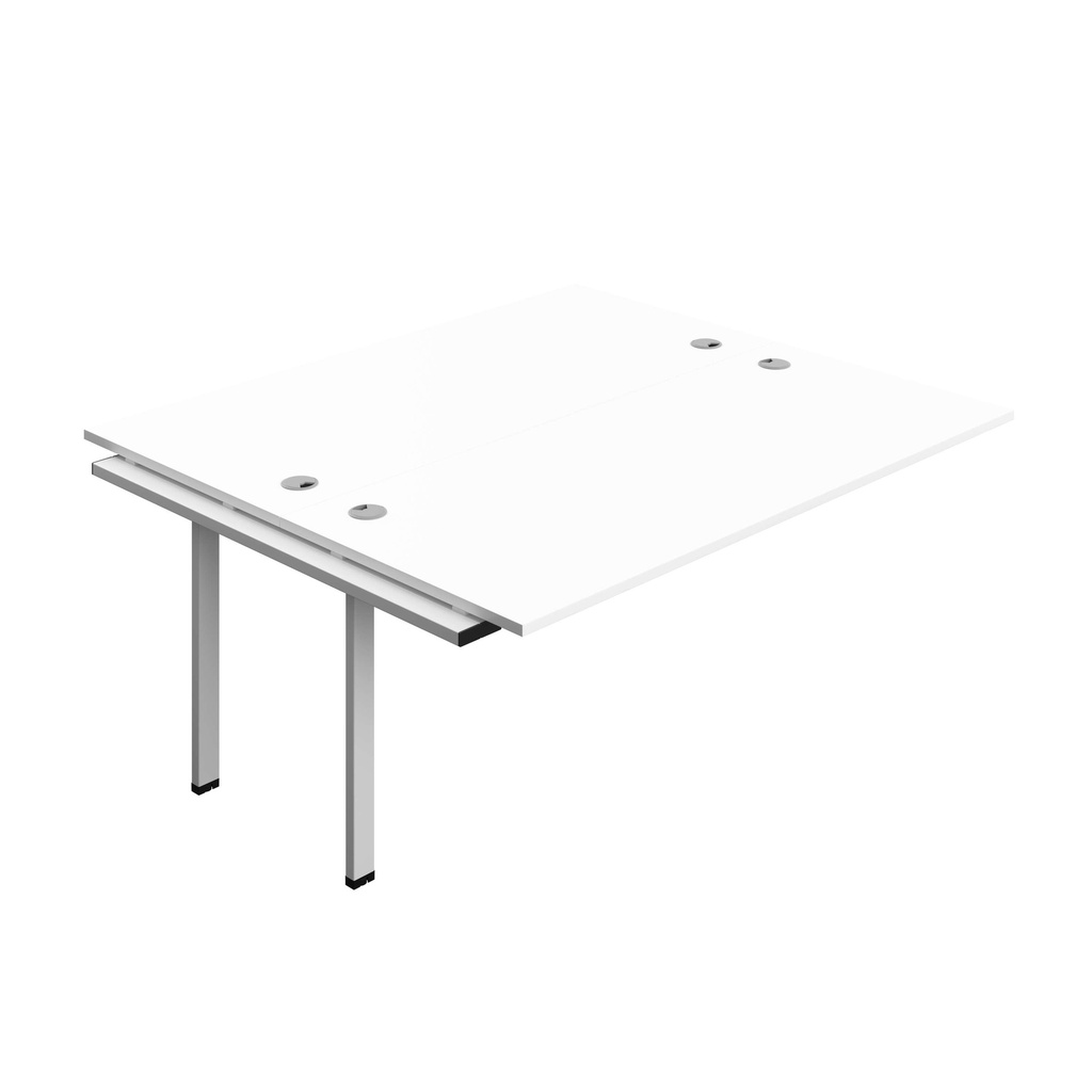 Synergy Bench Extension With Cable Ports: 2 Person (Fsc) | 1800 X 800 | White/Silver