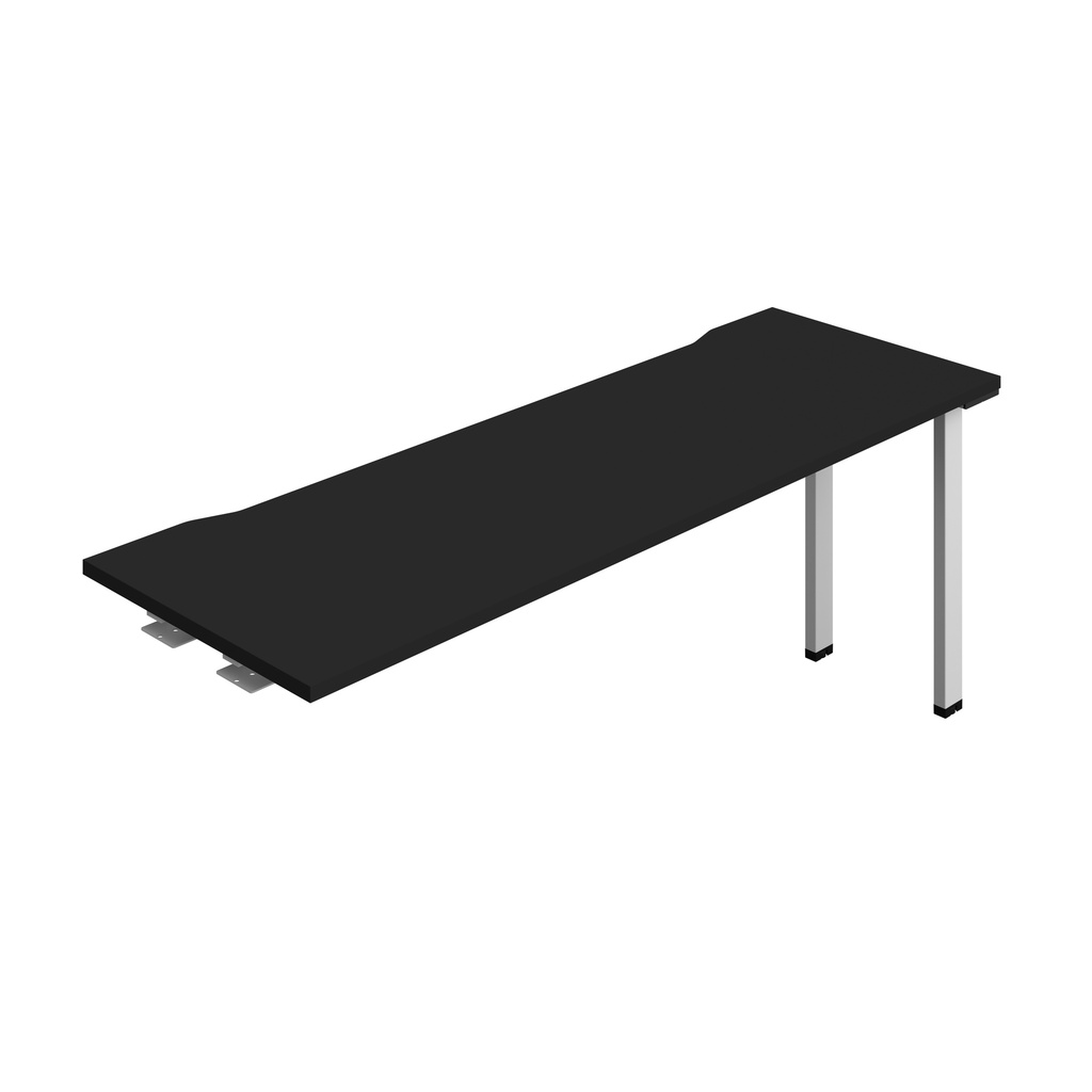 Synergy Bench Extension With Cut Out: 1 Person (Fsc) | 1800 X 600 | Black/Silver