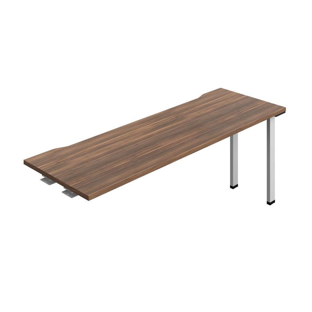Synergy Bench Extension With Cut Out: 1 Person (Fsc) | 1800 X 600 | Dark Walnut/Silver