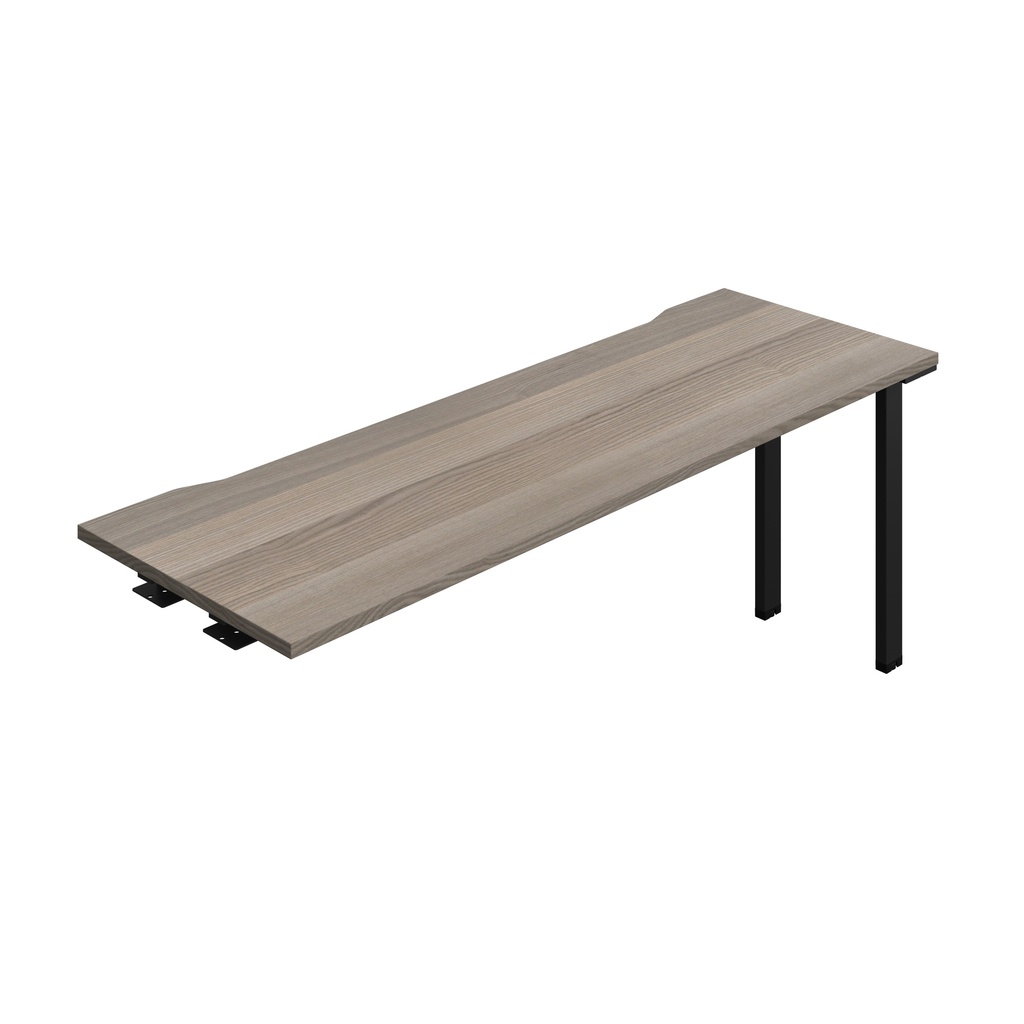 Synergy Bench Extension With Cut Out: 1 Person (Fsc) | 1800 X 600 | Grey Oak/Black