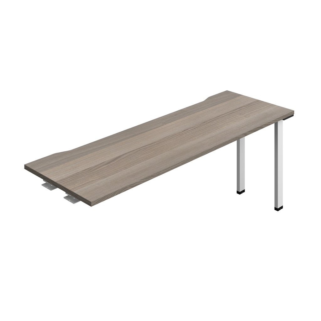 Synergy Bench Extension With Cut Out: 1 Person (Fsc) | 1800 X 600 | Grey Oak/White