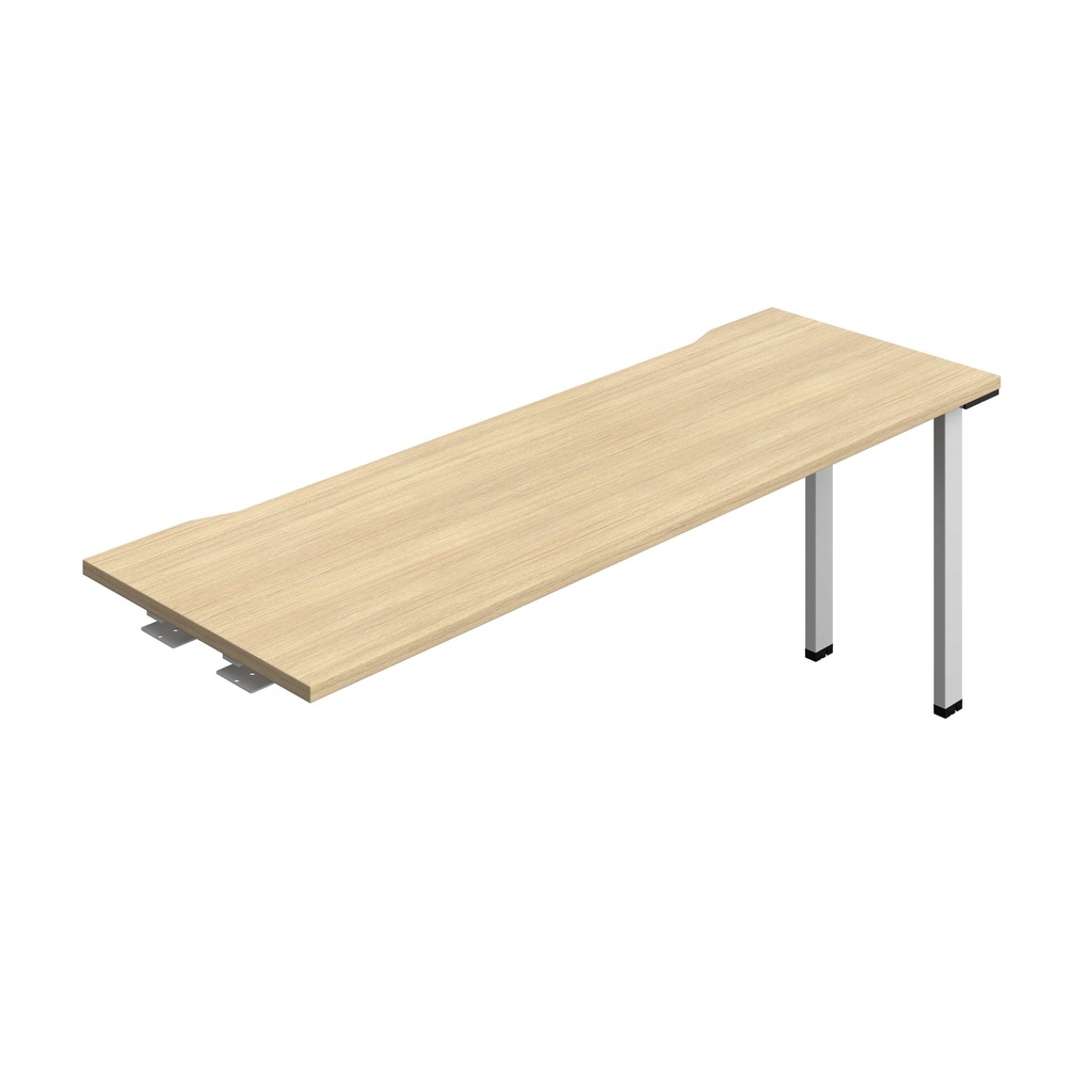 Synergy Bench Extension With Cut Out: 1 Person (Fsc) | 1800 X 600 | Nova Oak/Silver