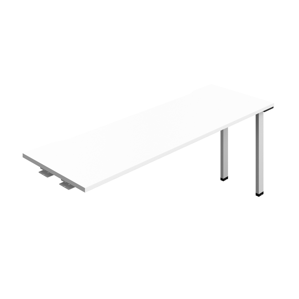 Synergy Bench Extension With Cut Out: 1 Person (Fsc) | 1800 X 600 | White/Silver