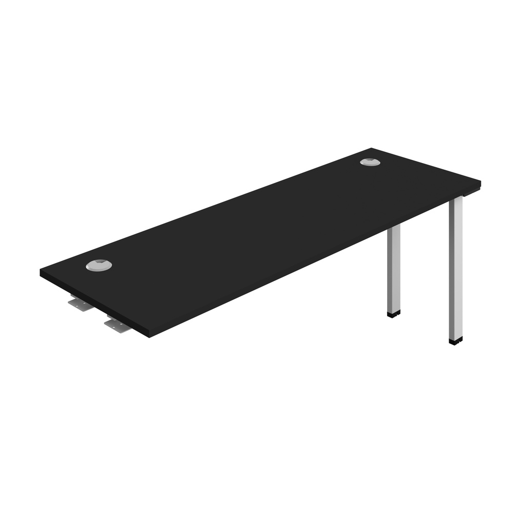 Synergy Bench Extension With Cable Ports: 1 Person (Fsc) | 1800 X 600 | Black/Silver