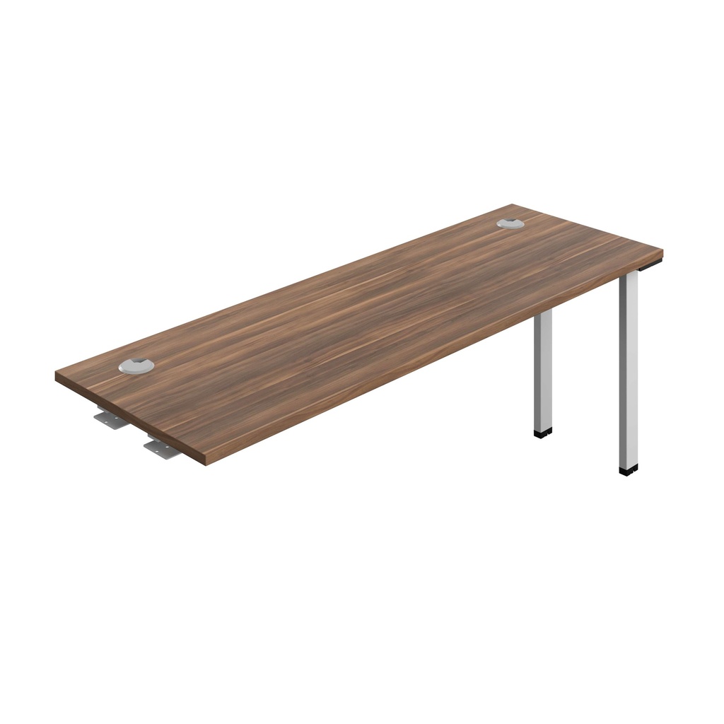 Synergy Bench Extension With Cable Ports: 1 Person (Fsc) | 1800 X 600 | Dark Walnut/Silver