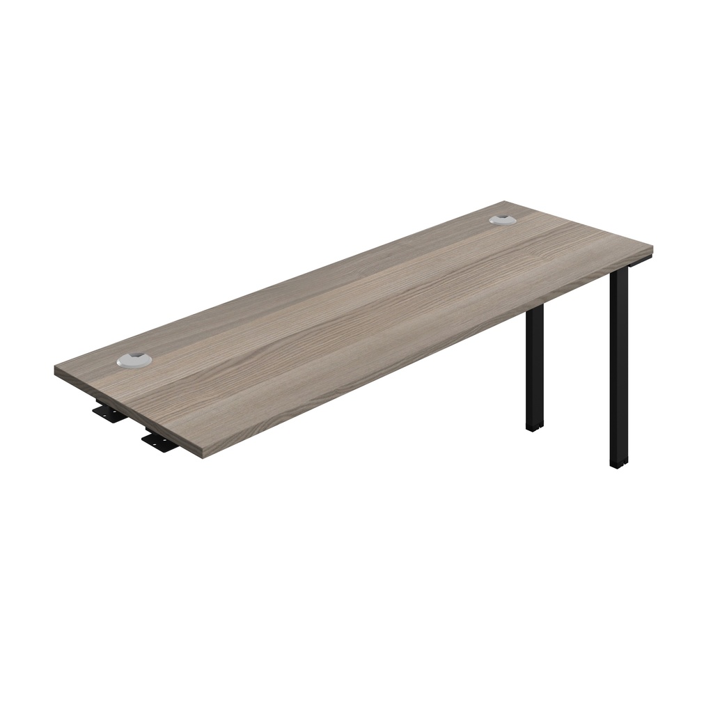 Synergy Bench Extension With Cable Ports: 1 Person (Fsc) | 1800 X 600 | Grey Oak/Black