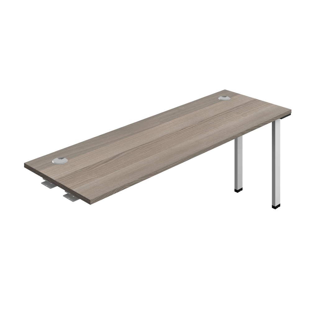 Synergy Bench Extension With Cable Ports: 1 Person (Fsc) | 1800 X 600 | Grey Oak/Silver