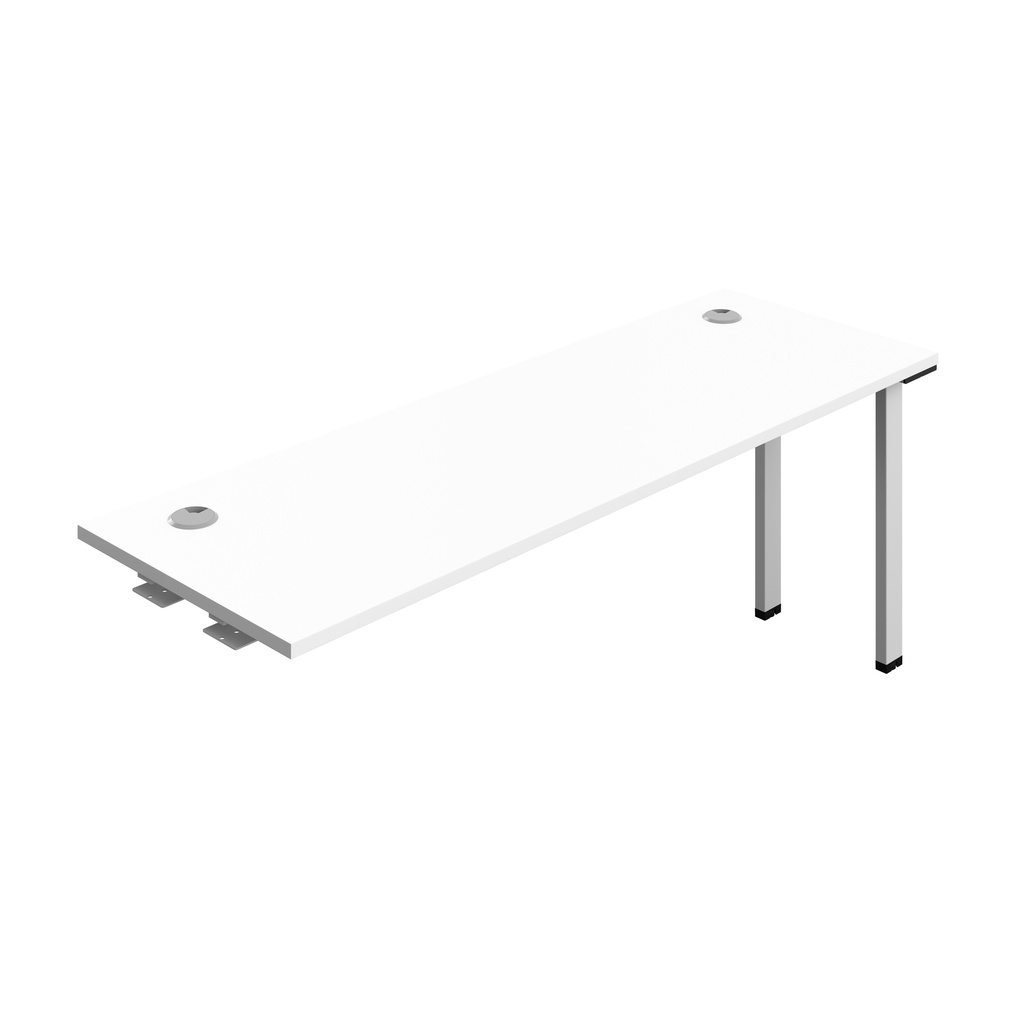 Synergy Bench Extension With Cable Ports: 1 Person (Fsc) | 1800 X 600 | White/Silver