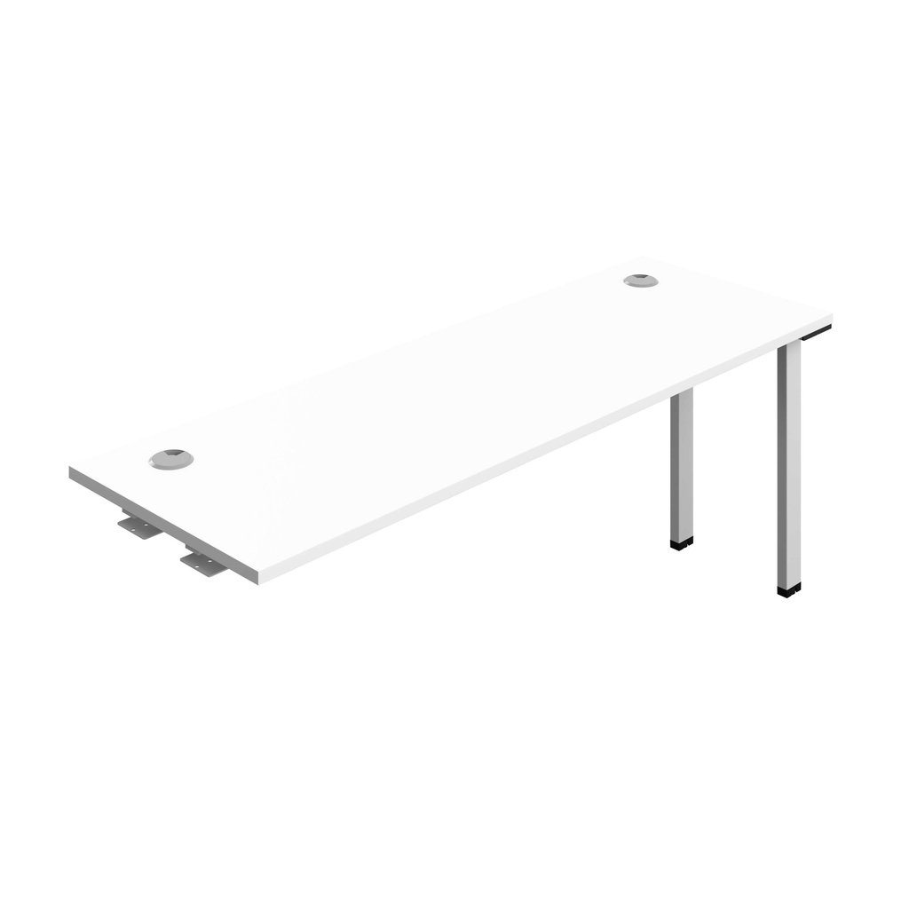 Synergy Bench Extension With Cable Ports: 1 Person (Fsc) | 1800 X 600 | White/Silver