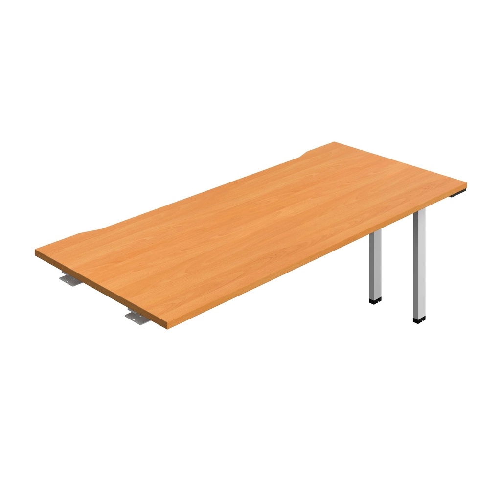 Synergy Bench Extension With Cut Out: 1 Person (Fsc) | 1800 X 800 | Beech/Silver