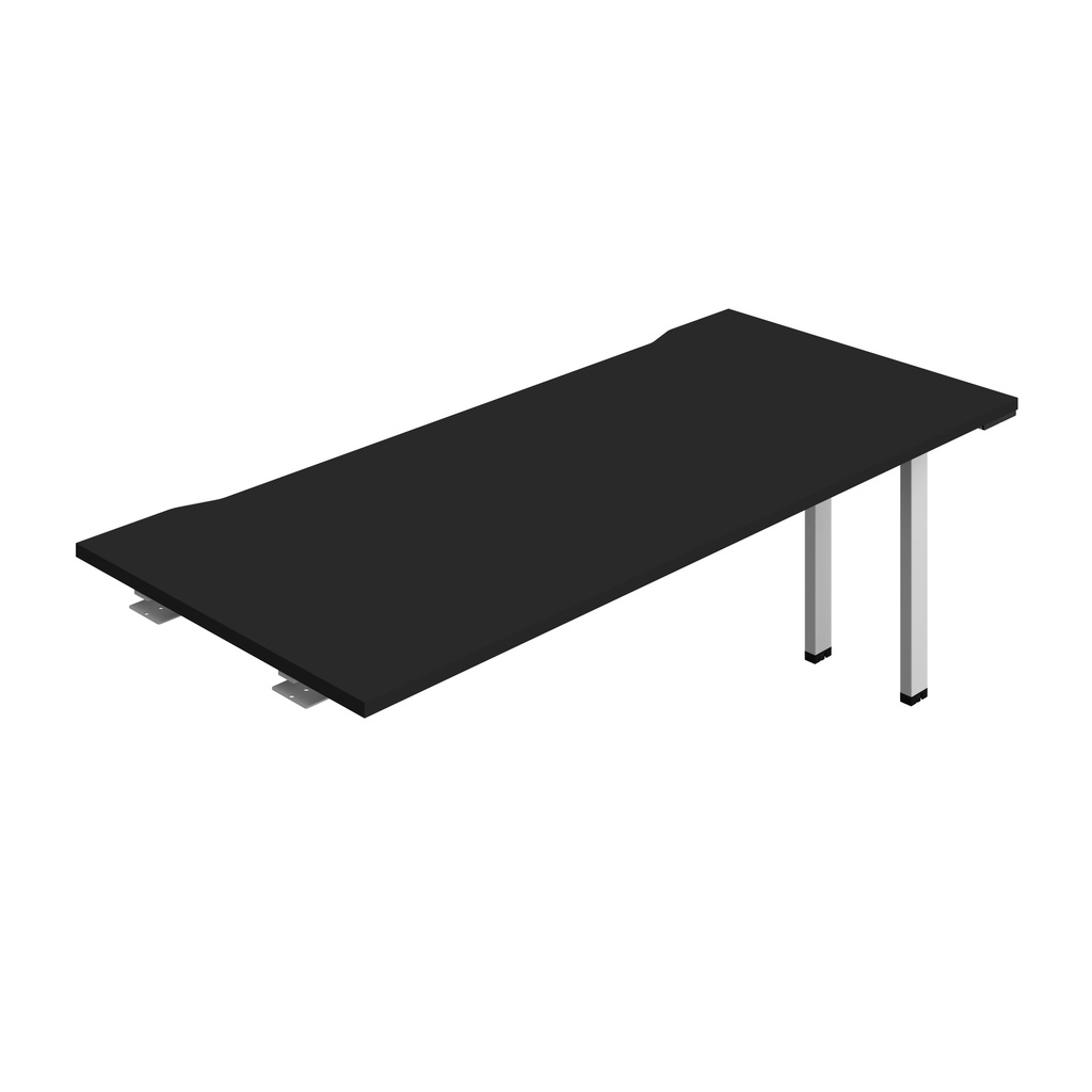 Synergy Bench Extension With Cut Out: 1 Person (Fsc) | 1800 X 800 | Black/Silver