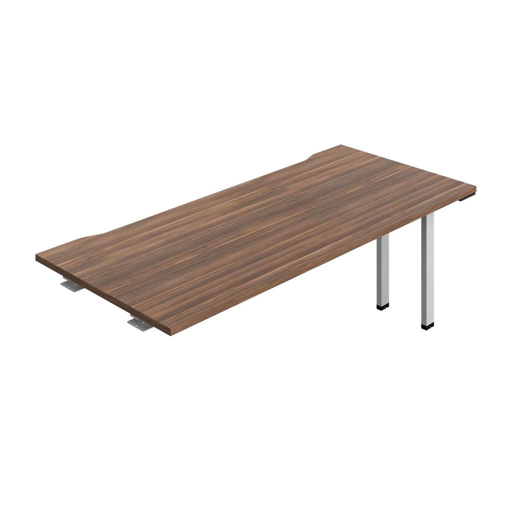 Synergy Bench Extension With Cut Out: 1 Person (Fsc) | 1800 X 800 | Dark Walnut/Silver