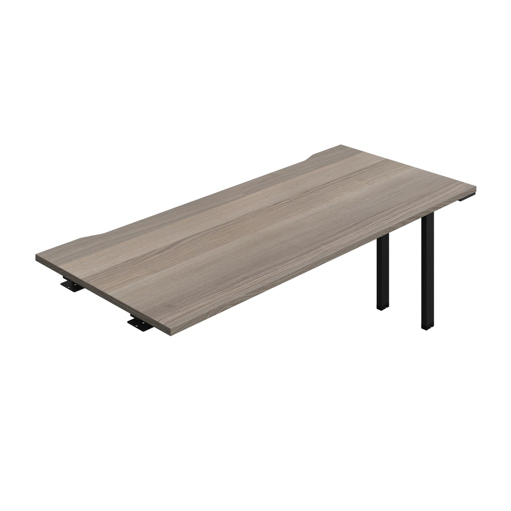 Synergy Bench Extension With Cut Out: 1 Person (Fsc) | 1800 X 800 | Grey Oak/Black