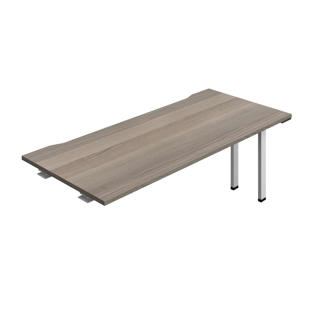 Synergy Bench Extension With Cut Out: 1 Person (Fsc) | 1800 X 800 | Grey Oak/Silver