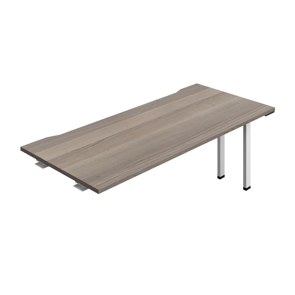 Synergy Bench Extension With Cut Out: 1 Person (Fsc) | 1800 X 800 | Grey Oak/White