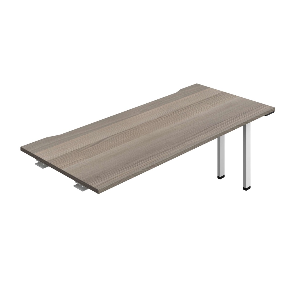 Synergy Bench Extension With Cut Out: 1 Person (Fsc) | 1800 X 800 | Grey Oak/White