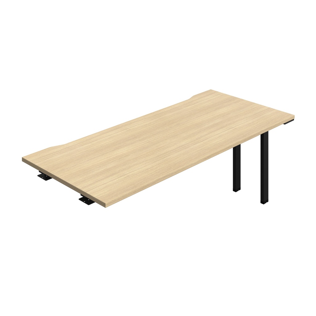 Synergy Bench Extension With Cut Out: 1 Person (Fsc) | 1800 X 800 | Nova Oak/Black