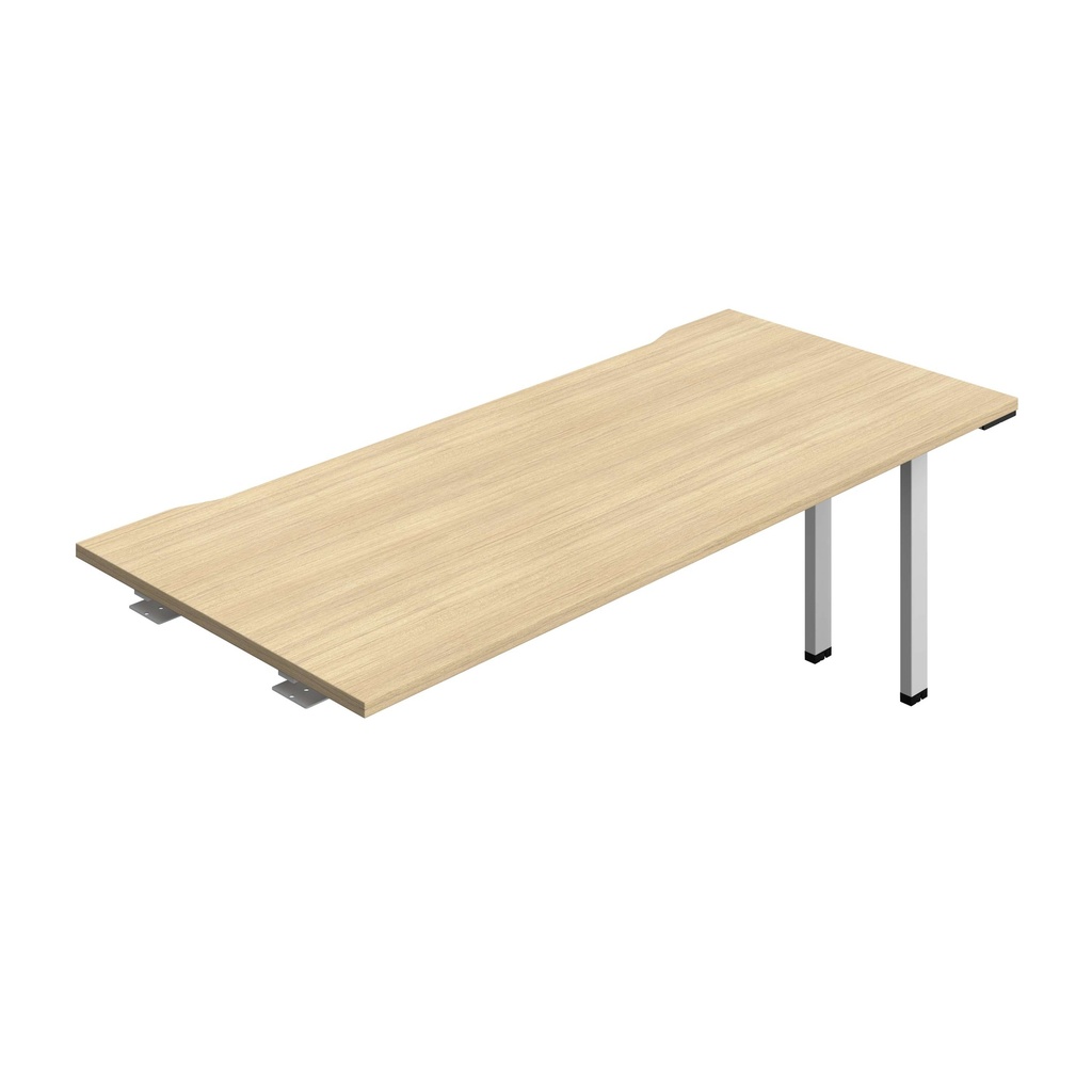 Synergy Bench Extension With Cut Out: 1 Person (Fsc) | 1800 X 800 | Nova Oak/Silver
