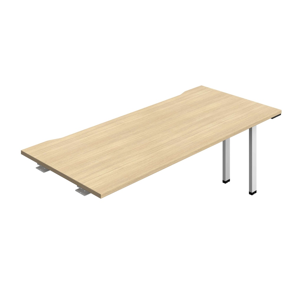 Synergy Bench Extension With Cut Out: 1 Person (Fsc) | 1800 X 800 | Nova Oak/White