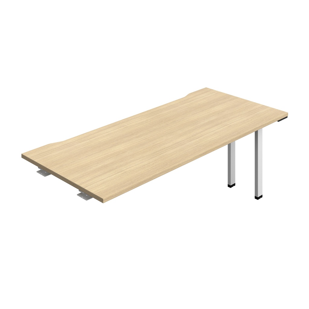 Synergy Bench Extension With Cut Out: 1 Person (Fsc) | 1800 X 800 | Nova Oak/White