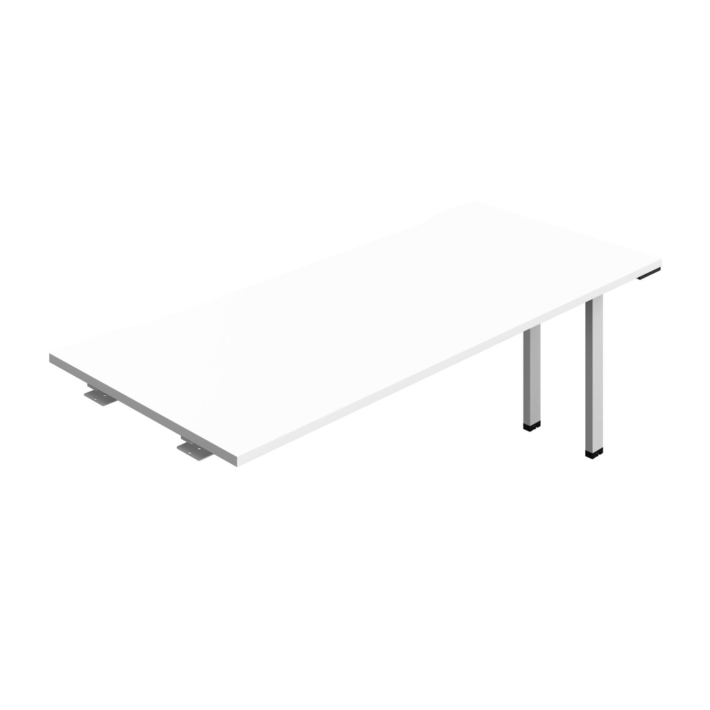 Synergy Bench Extension With Cut Out: 1 Person (Fsc) | 1800 X 800 | White/Silver