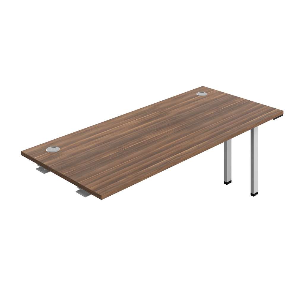 Synergy Bench Extension With Cable Ports: 1 Person (Fsc) | 1800 X 800 | Dark Walnut/Silver