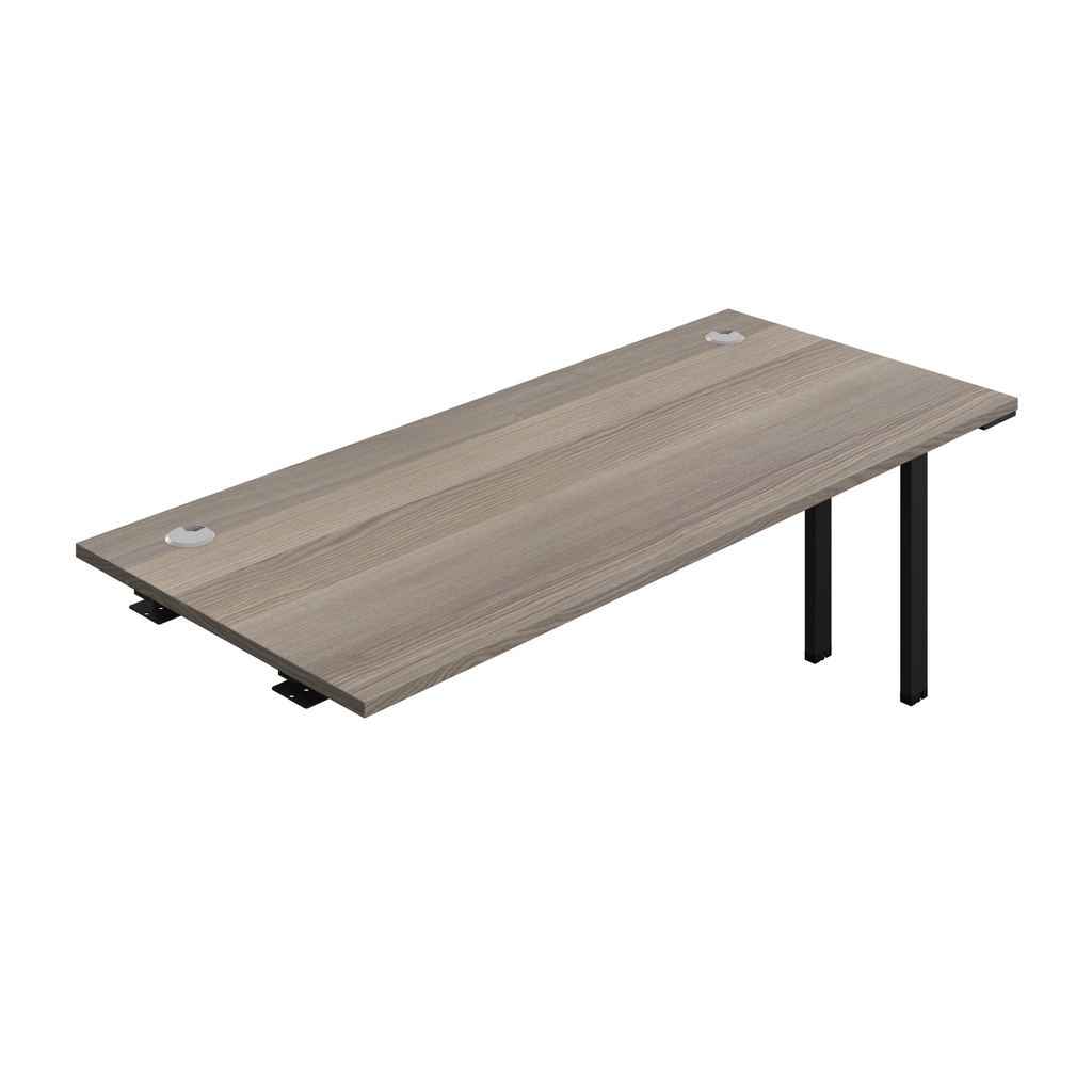 Synergy Bench Extension With Cable Ports: 1 Person (Fsc) | 1800 X 800 | Grey Oak/Black