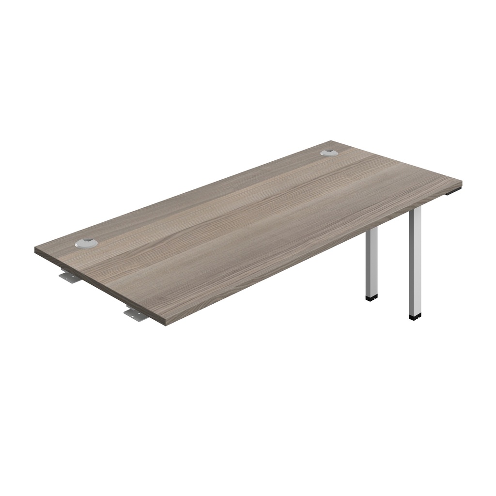 Synergy Bench Extension With Cable Ports: 1 Person (Fsc) | 1800 X 800 | Grey Oak/Silver