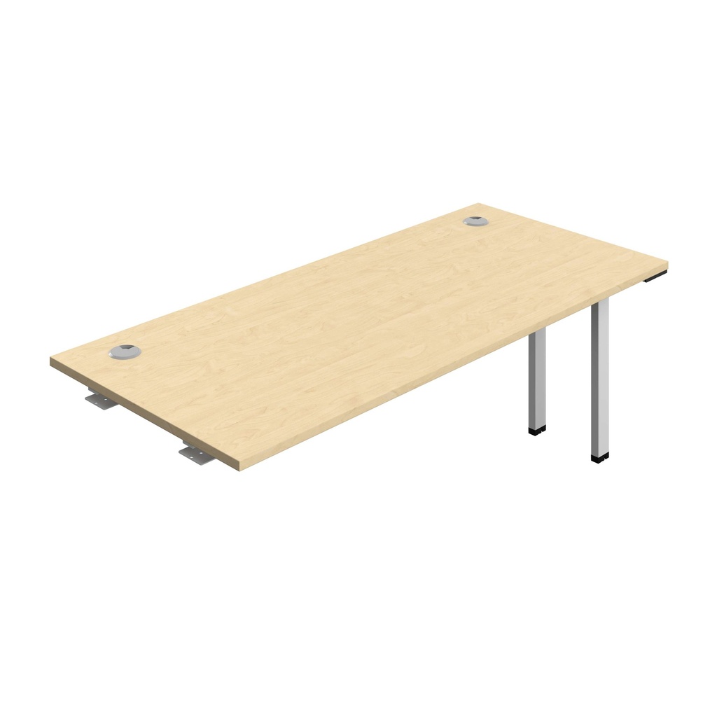 Synergy Bench Extension With Cable Ports: 1 Person (Fsc) | 1800 X 800 | Maple/Silver