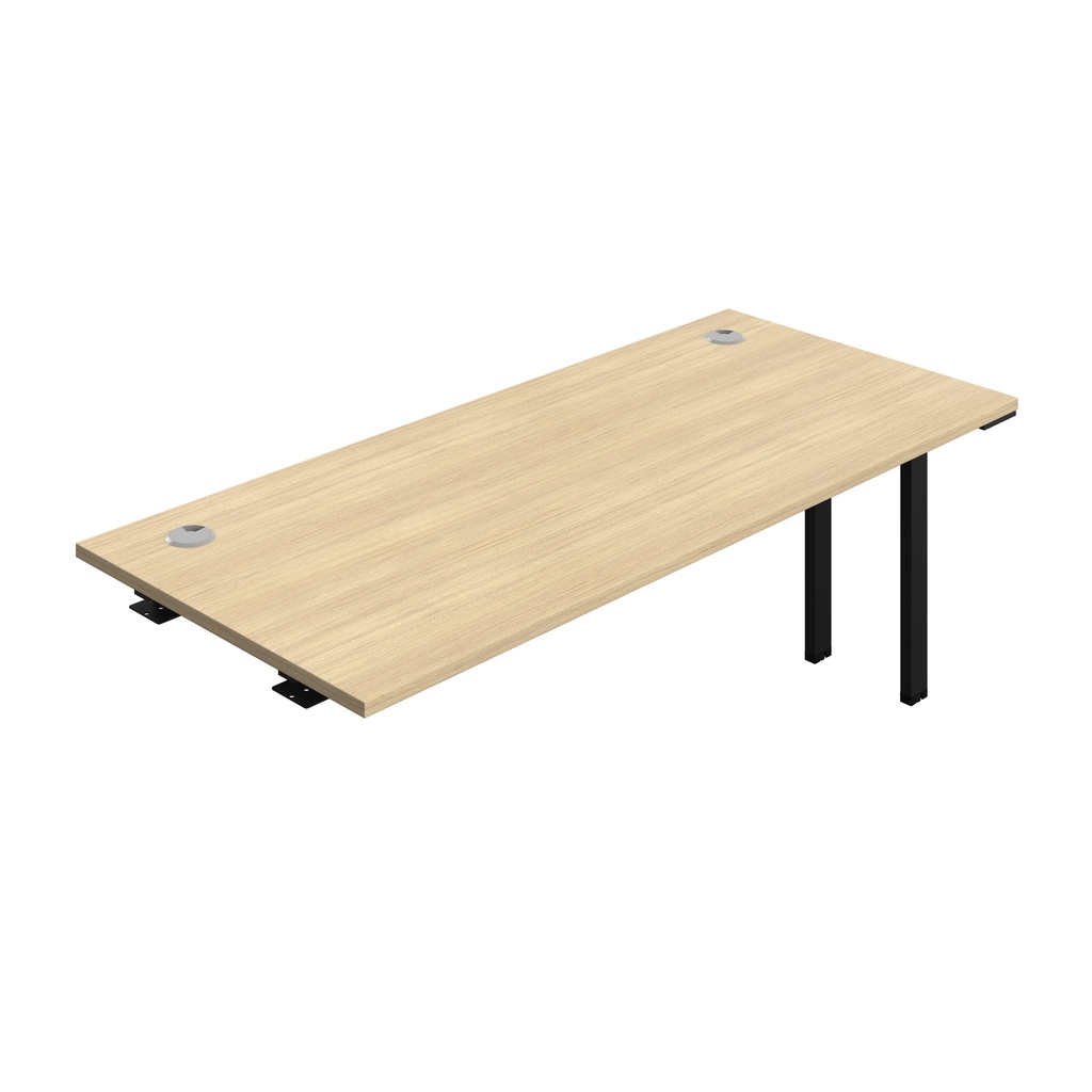 Synergy Bench Extension With Cable Ports: 1 Person (Fsc) | 1800 X 800 | Nova Oak/Black