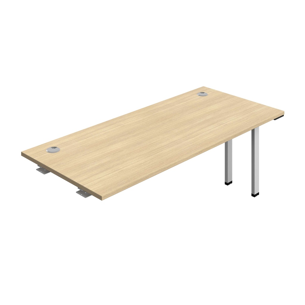Synergy Bench Extension With Cable Ports: 1 Person (Fsc) | 1800 X 800 | Nova Oak/Silver