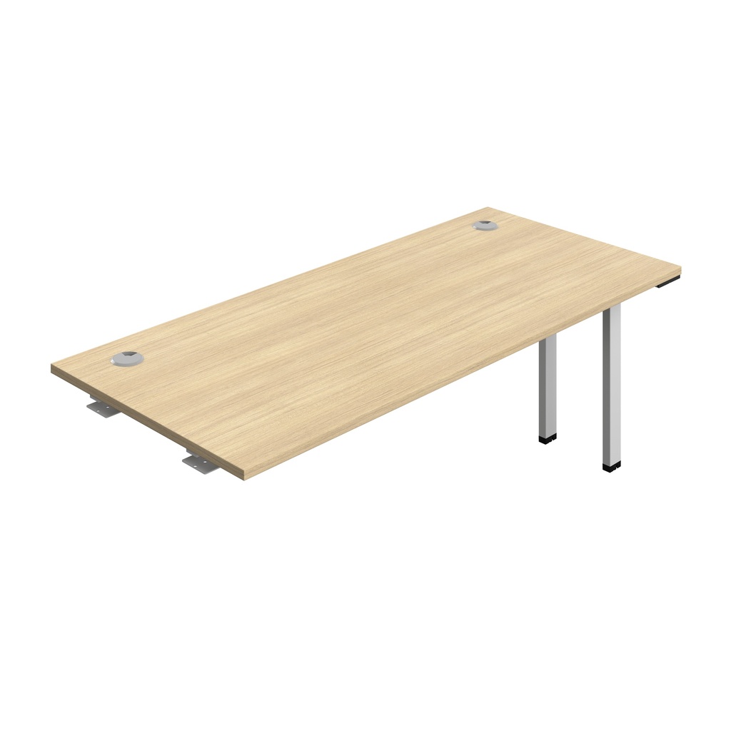 Synergy Bench Extension With Cable Ports: 1 Person (Fsc) | 1800 X 800 | Nova Oak/Silver