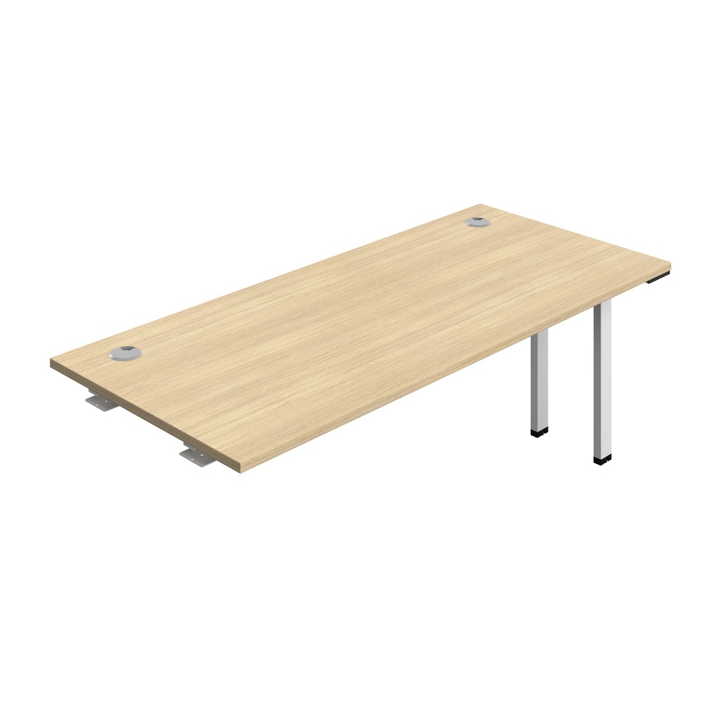Synergy Bench Extension With Cable Ports: 1 Person (Fsc) | 1800 X 800 | Nova Oak/White