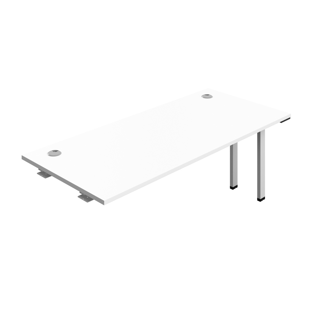 Synergy Bench Extension With Cable Ports: 1 Person (Fsc) | 1800 X 800 | White/Silver
