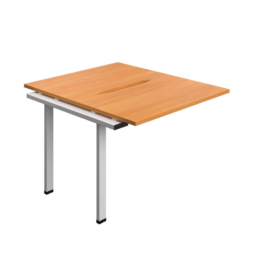 Synergy Bench Extension With Cut Out: 2 Person (Fsc) | 1000 X 600 | Beech/Silver