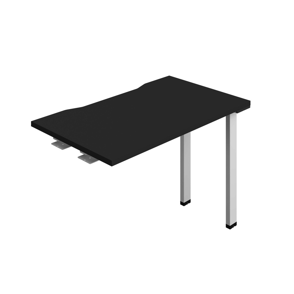 Synergy Bench Extension With Cut Out: 1 Person (Fsc) | 1000 X 600 | Black/Silver