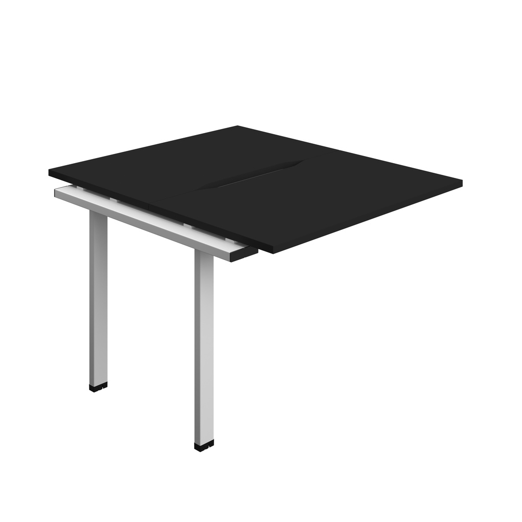 Synergy Bench Extension With Cut Out: 2 Person (Fsc) | 1000 X 600 | Black/Silver